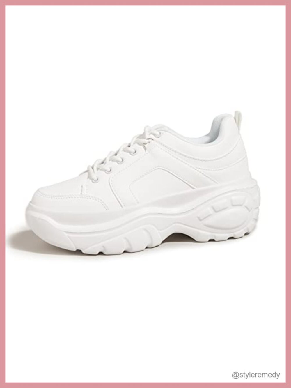 Women's Chunky Platform Colorblock Lace-Up Walking Sneakers Breathable